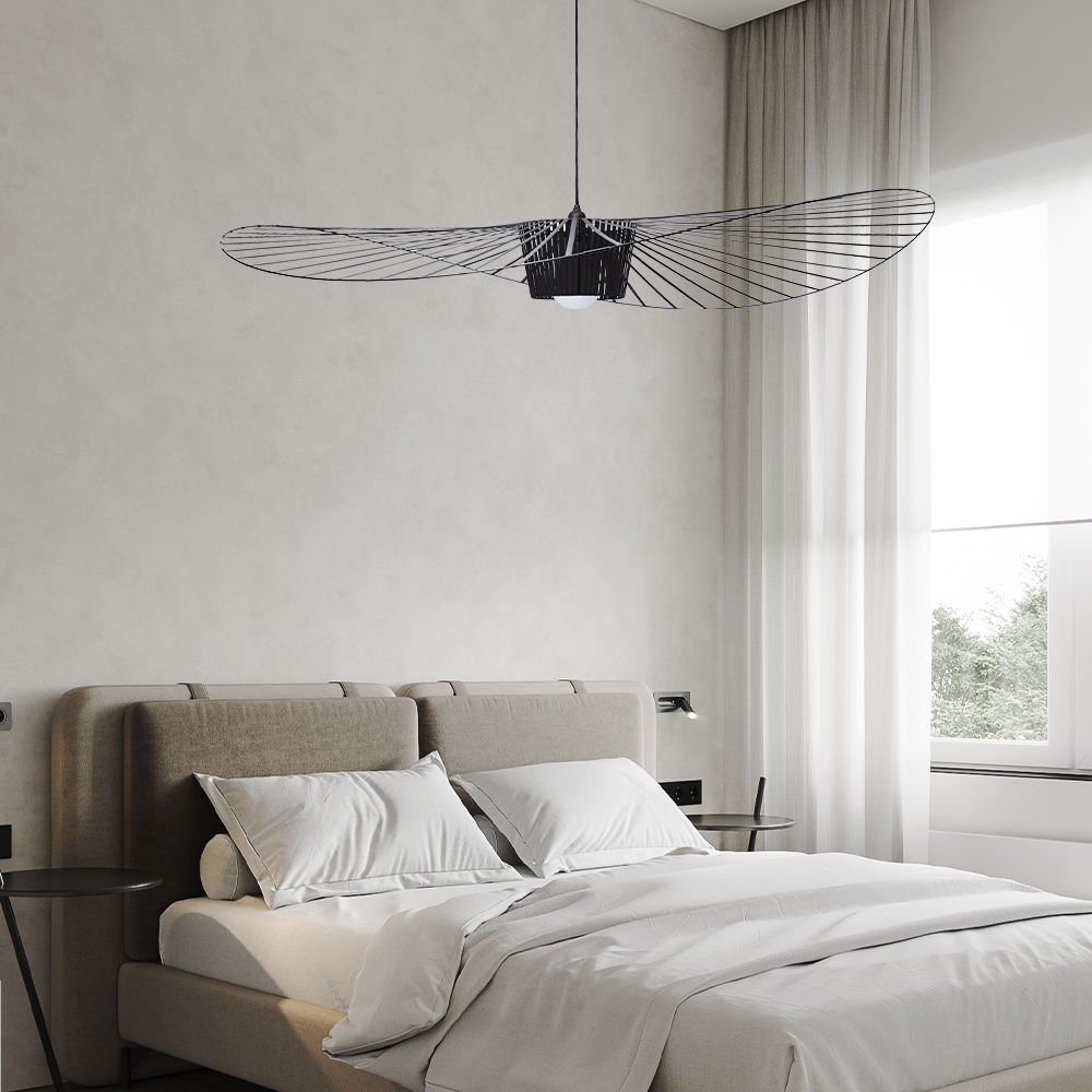 Rosland Vertigo Pendellampe – Elegant Chapeau de Paille Design i Metal og Glas