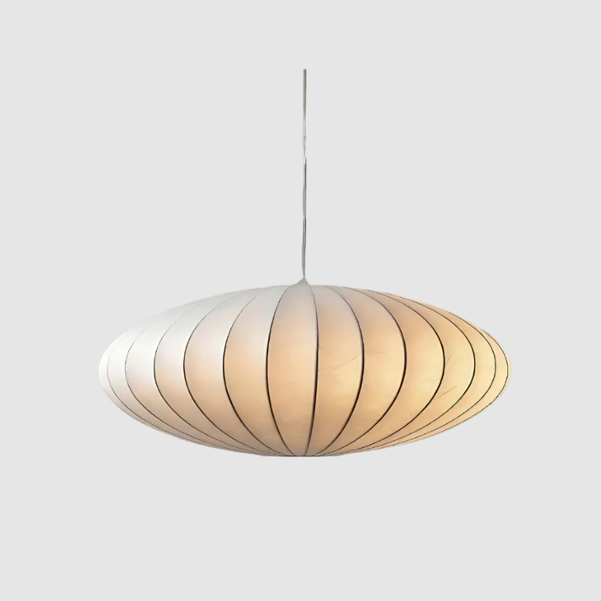 Lustre de Soie – Elegant Hængelampe i Silke og Metal