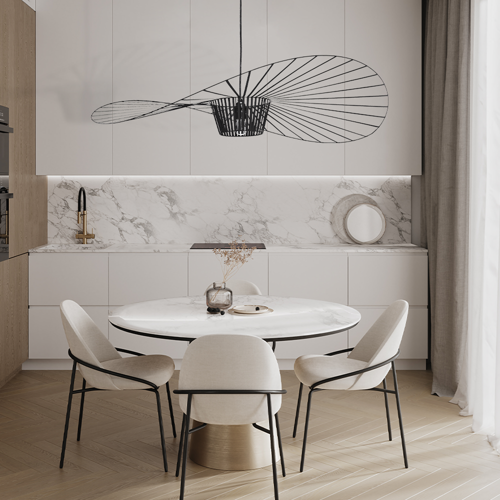 Rosland Vertigo Pendellampe – Elegant Chapeau de Paille Design i Metal og Glas