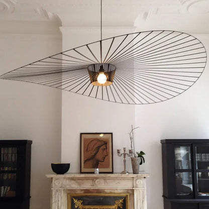 Rosland Vertigo Pendellampe – Elegant Chapeau de Paille Design i Metal og Glas