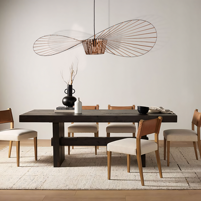 Rosland Vertigo Pendellampe – Elegant Chapeau de Paille Design i Metal og Glas