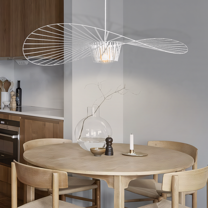 Rosland Vertigo Pendellampe – Elegant Chapeau de Paille Design i Metal og Glas